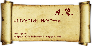 Alföldi Márta névjegykártya