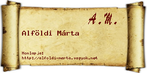 Alföldi Márta névjegykártya