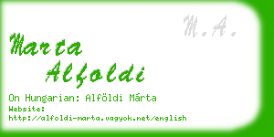 marta alfoldi business card